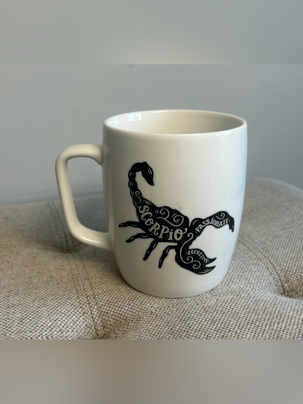Threshold Scorpio Zodiac White Porcelain Coffee Mug 14 fl oz Microwave Safe